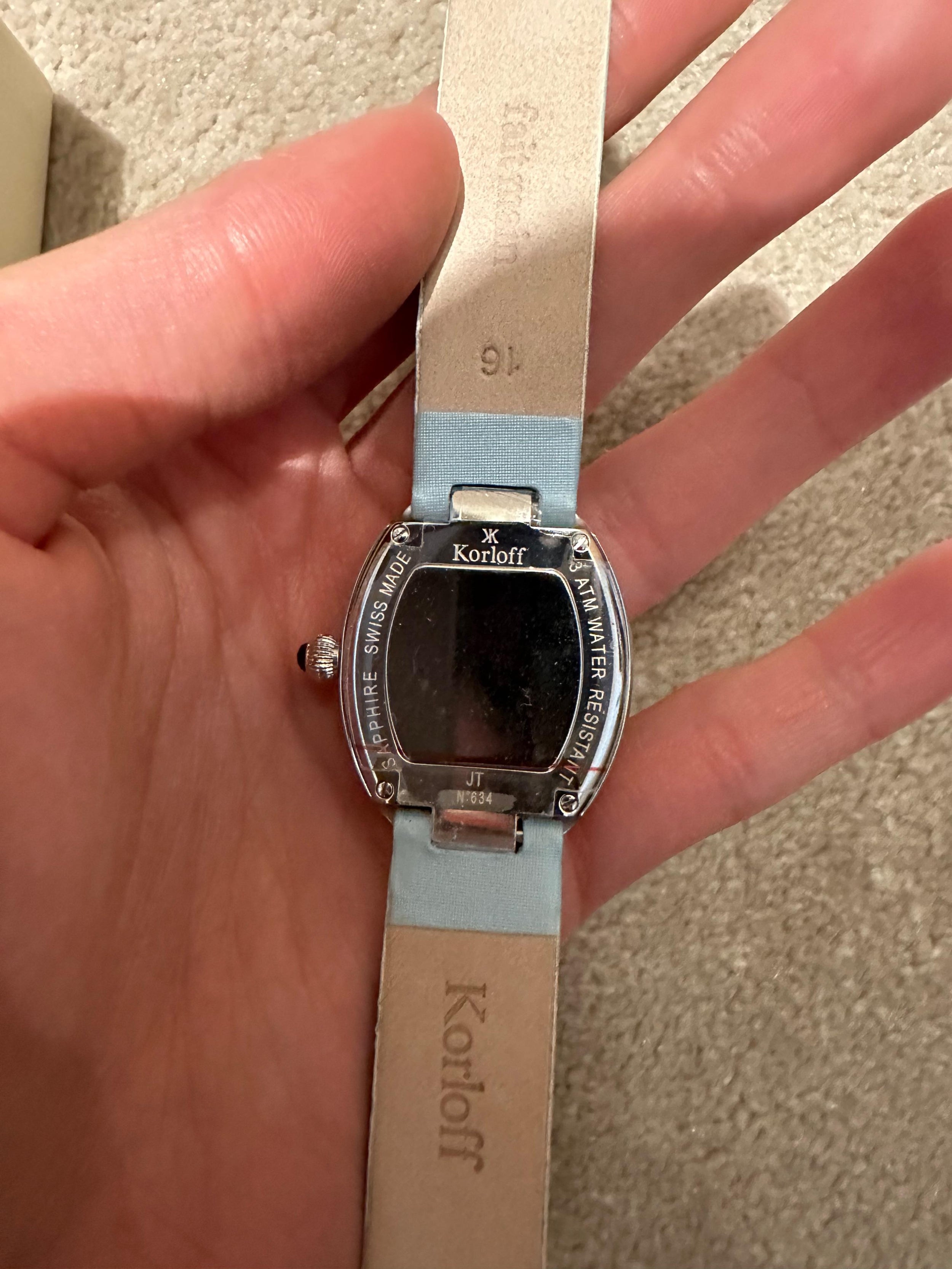 Korloff Blue Stainless Steel Sapphire and Diamond  Watch