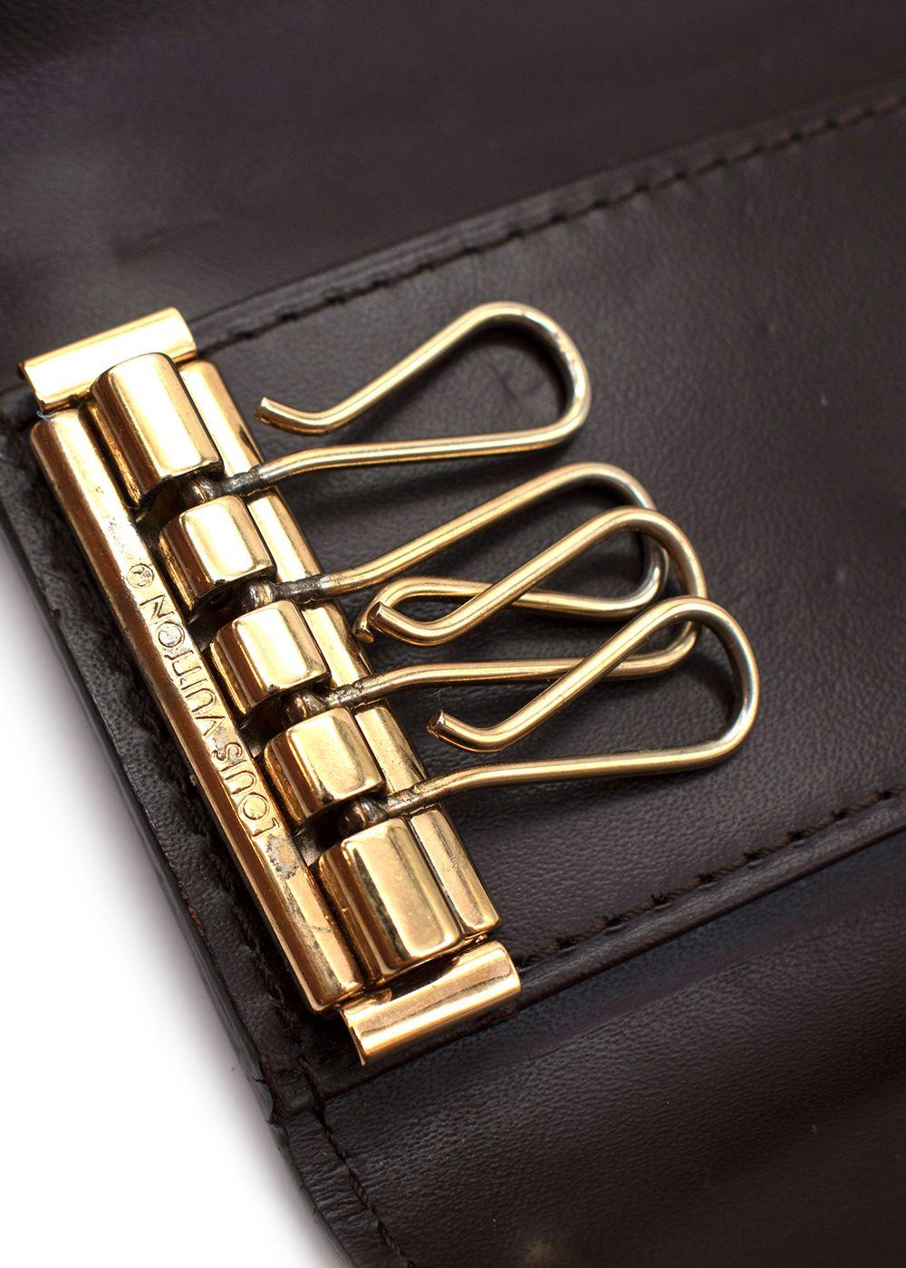 Burgundy Monogram Vernice 4 Key Holder