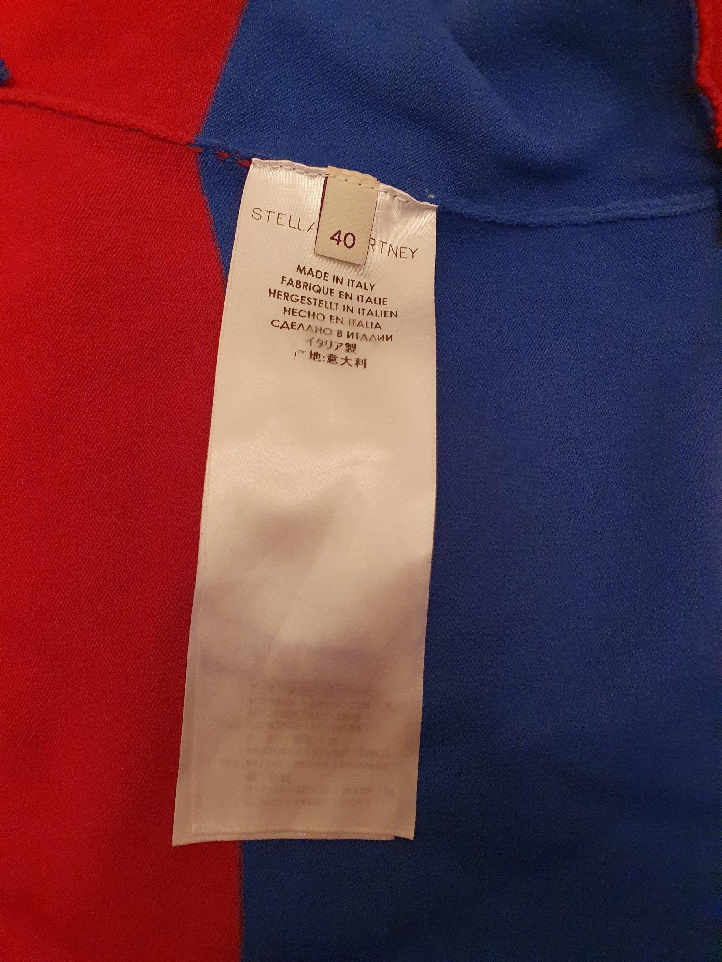 Red & blue striped cotton t-shirt dress