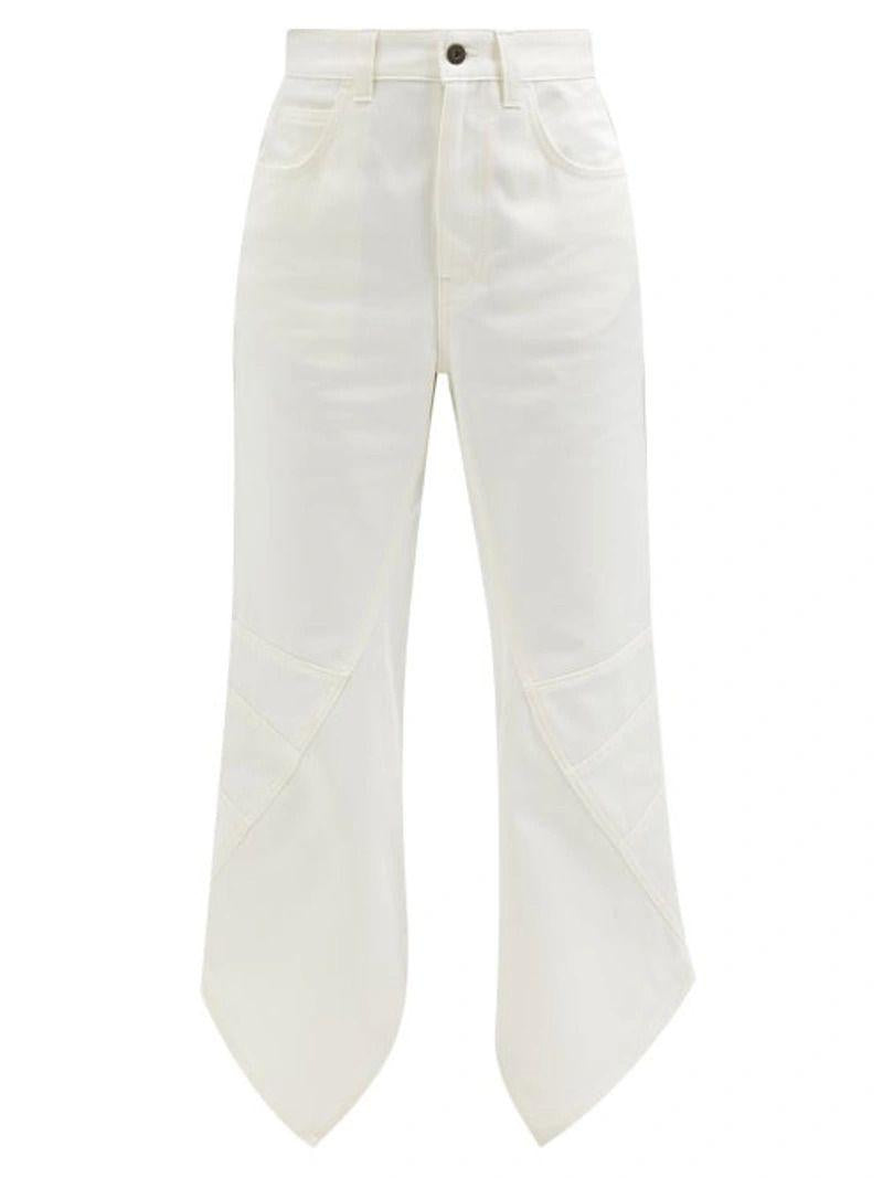 white Asymmetric-Hem Jean