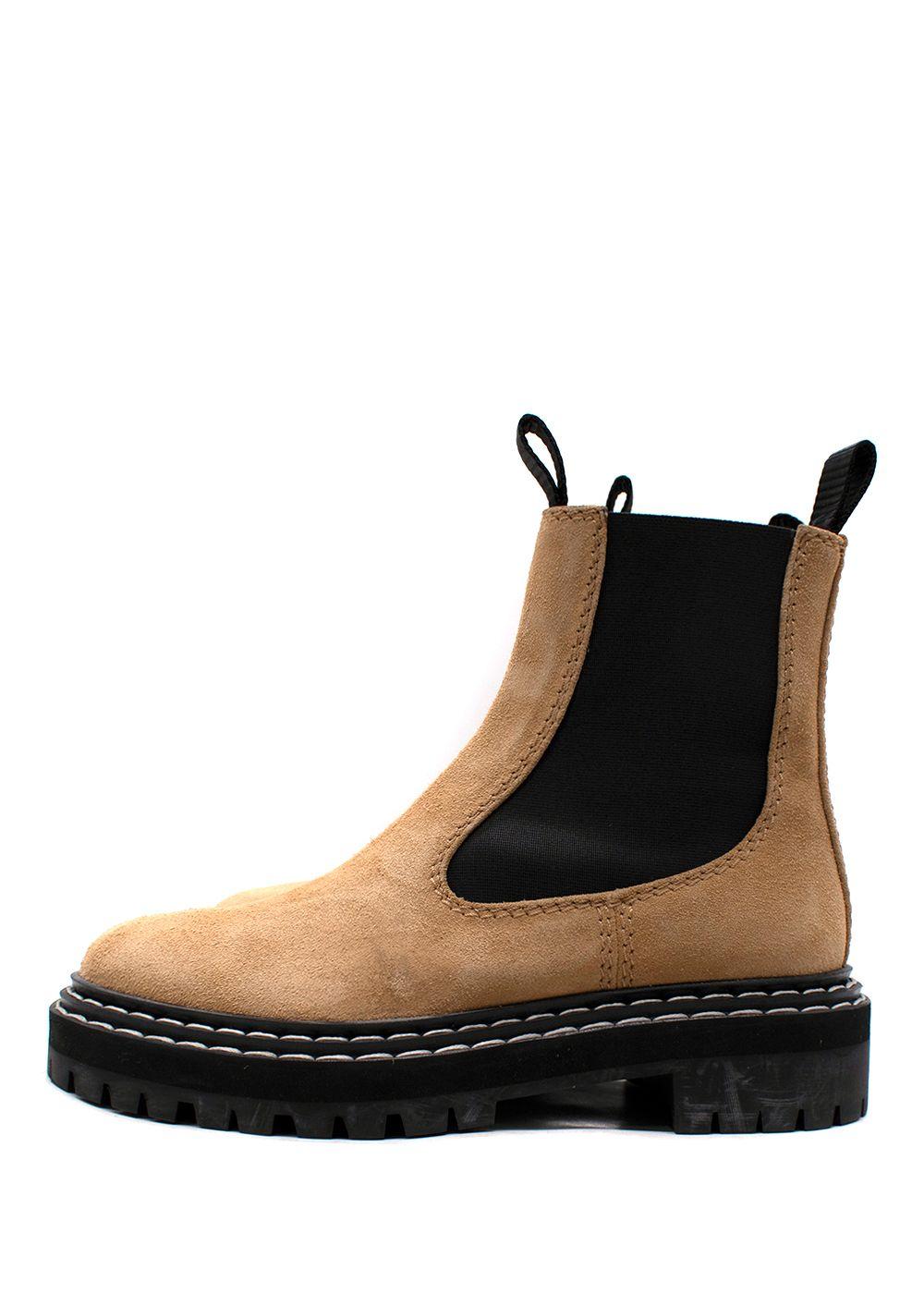 Proenza Schouler Sandy Brown Suede Chelsea Boots