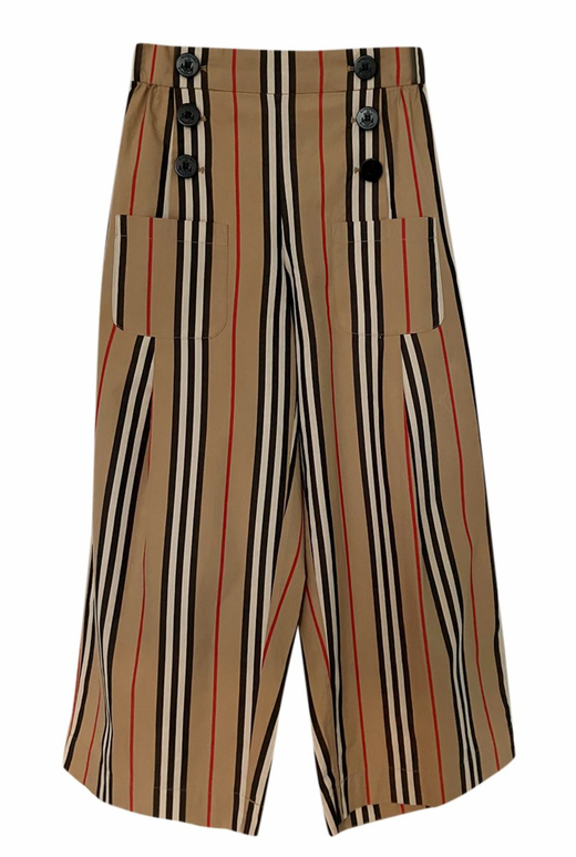 Burberry Kids Striped High Waisted Trousers