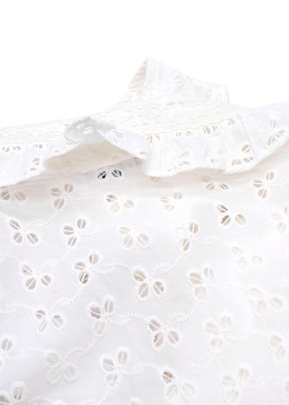 Claudie Pierlot White Bajou Embroidered Tie Front Blouse