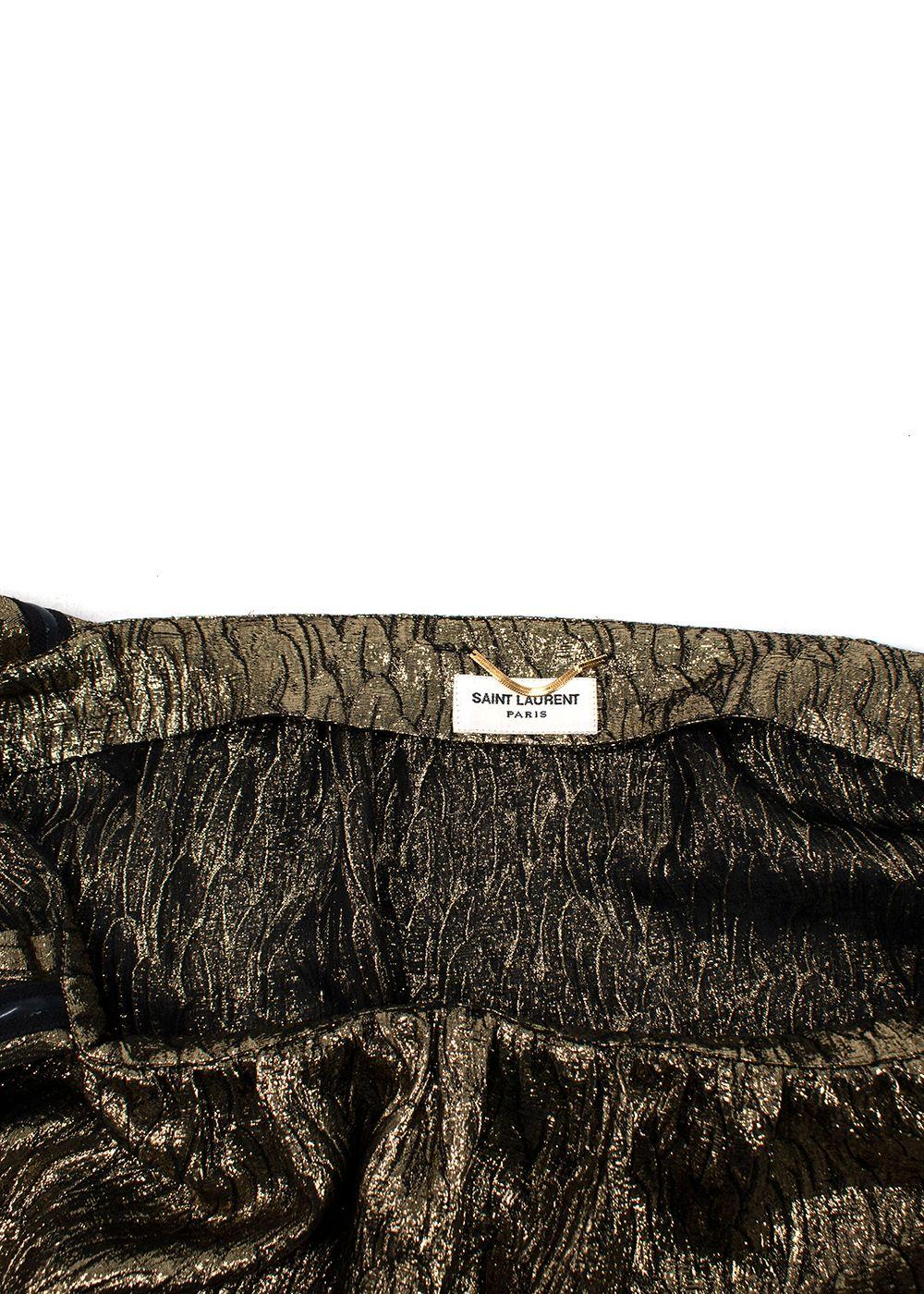 Saint Laurent Metallic Jacquard Silk Blouse