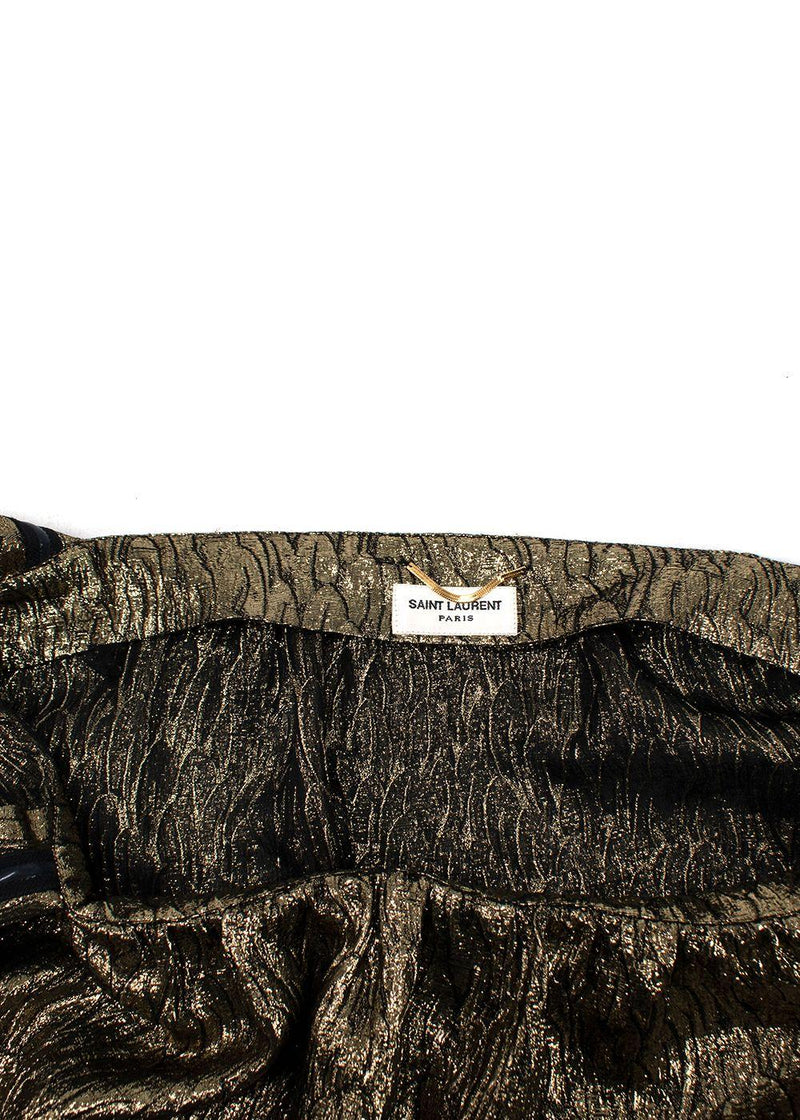 Saint Laurent Metallic Jacquard Silk Blouse
