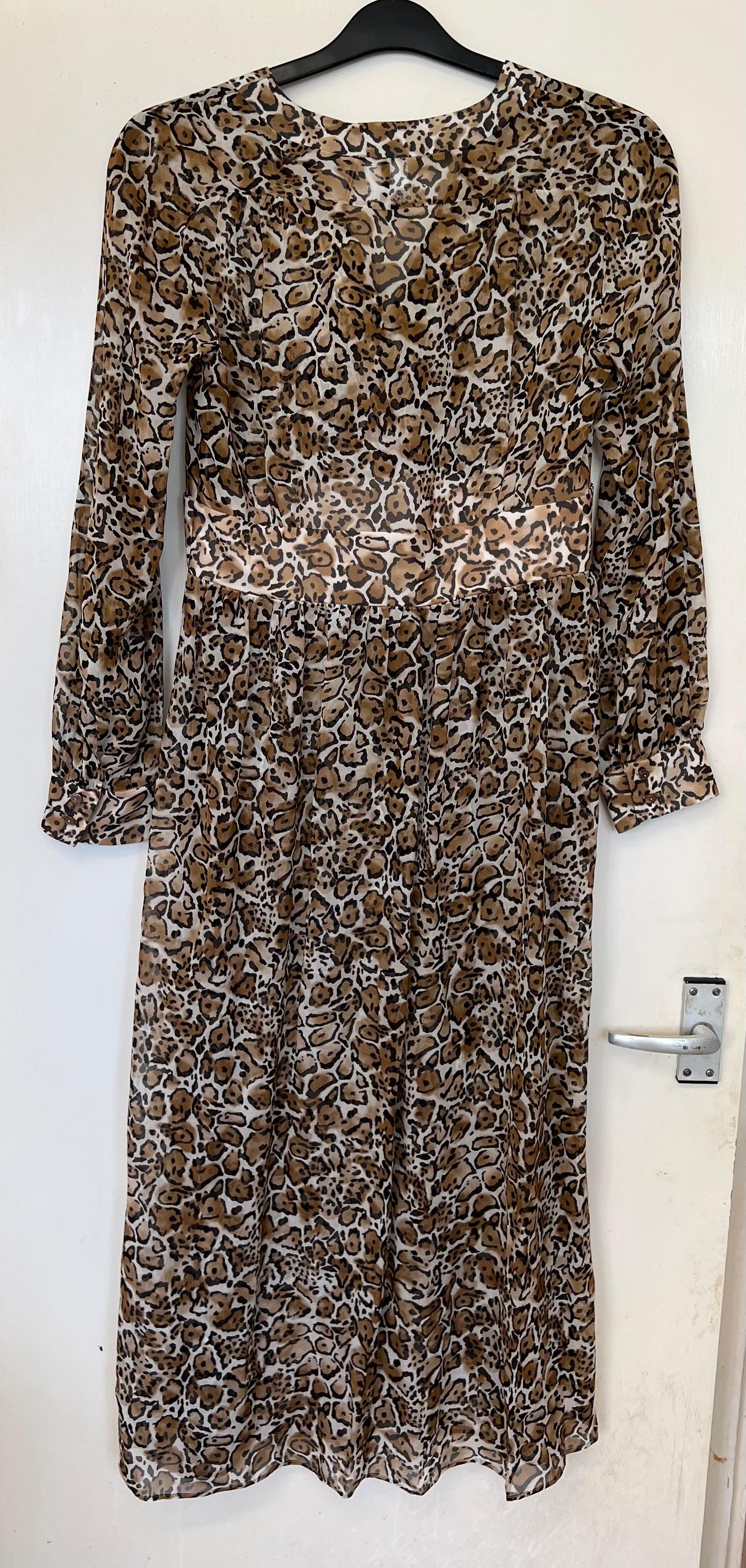 Geneve Leopard Silk Dress