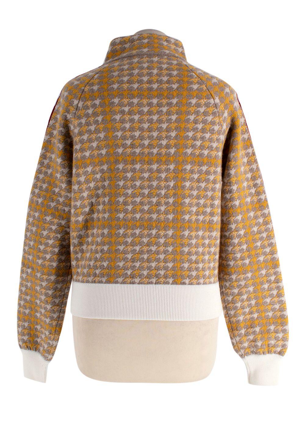 Barrie Yellow Houndstooth Cashmere Blend Jacket and Skirt Suit