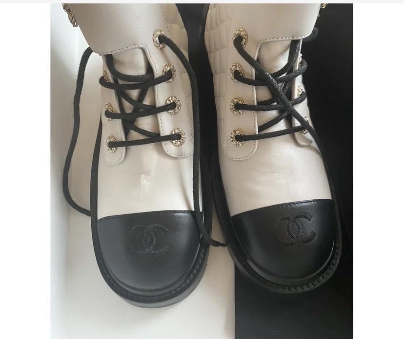 Quilted White Lace Up Boot