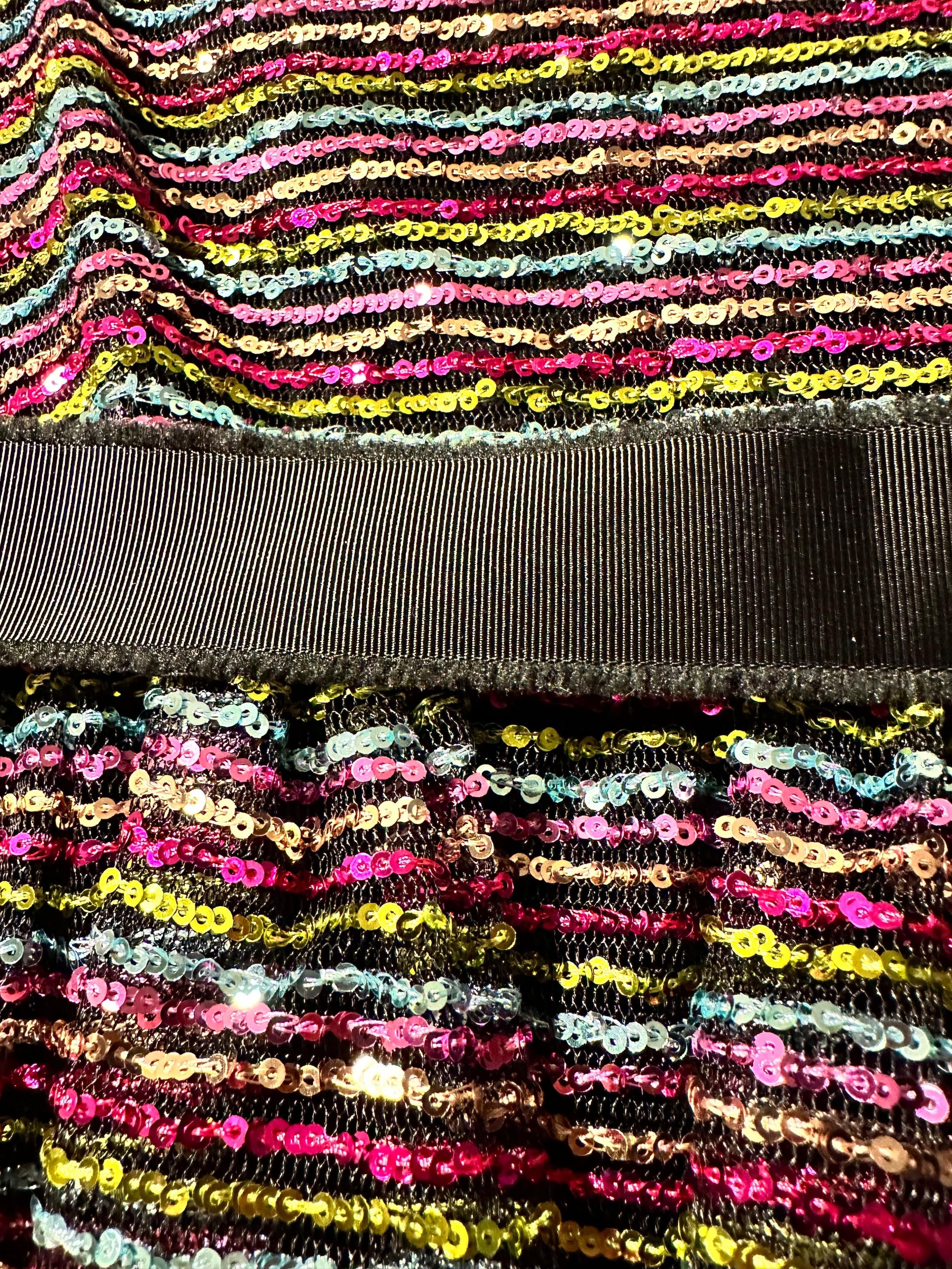 Red Valentino Multicoloured Sequin Tiered Mini Dress