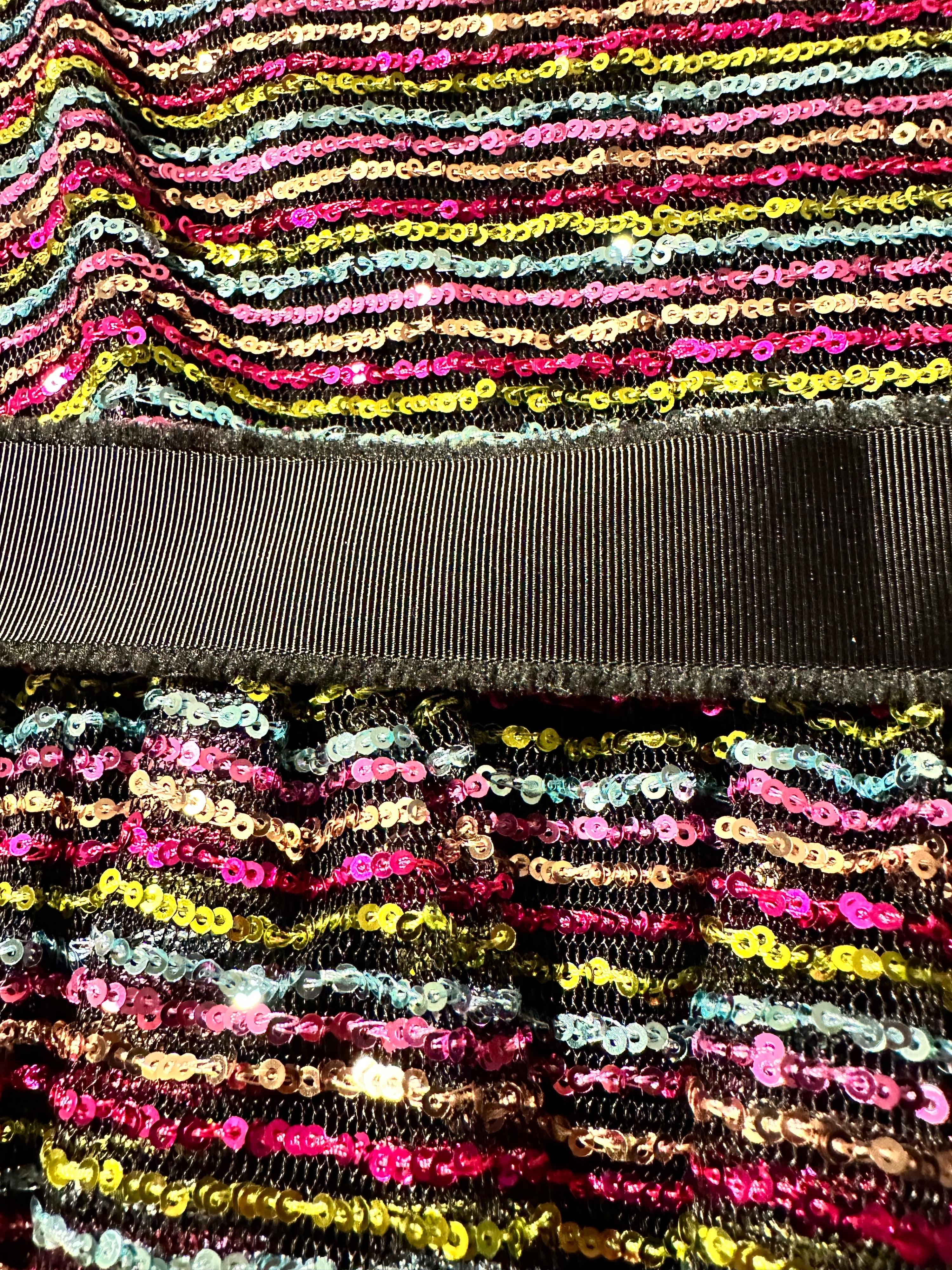 Red Valentino Multicoloured Sequin Tiered Mini Dress