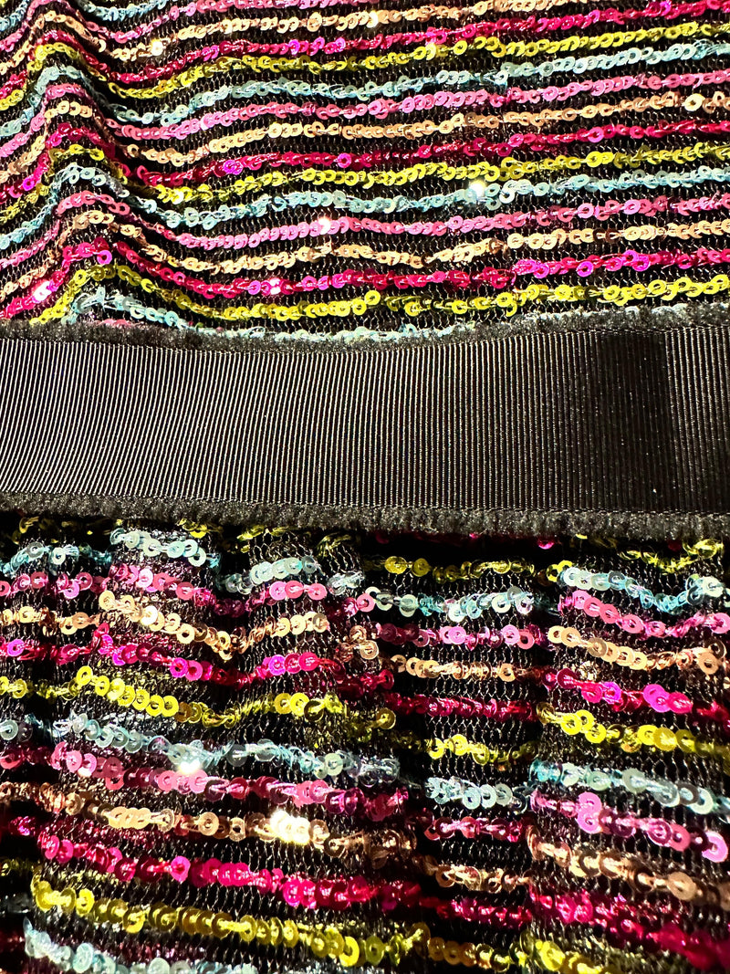 Red Valentino Multicoloured Sequin Tiered Mini Dress