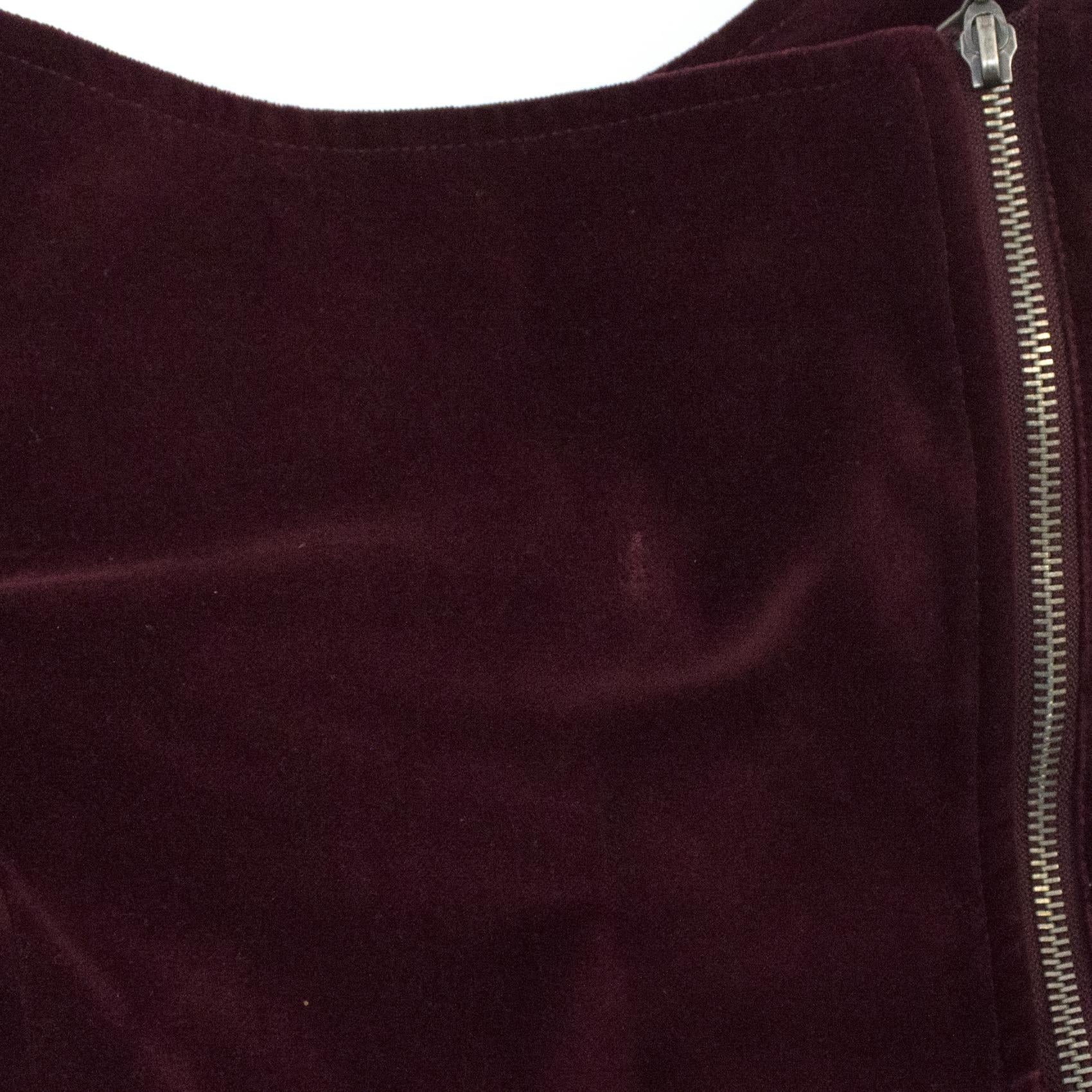 Eleven Paris Burgundy Velvet Zip Dress