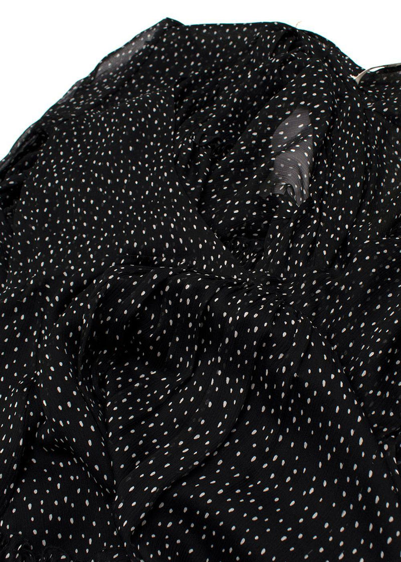 Diane Von Furstenberg Black Polkadot Chiffon Wrap Mini Dress