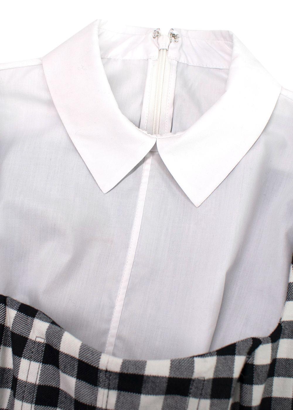 Black Lela Rose Gingham Stretch Cotton Dress