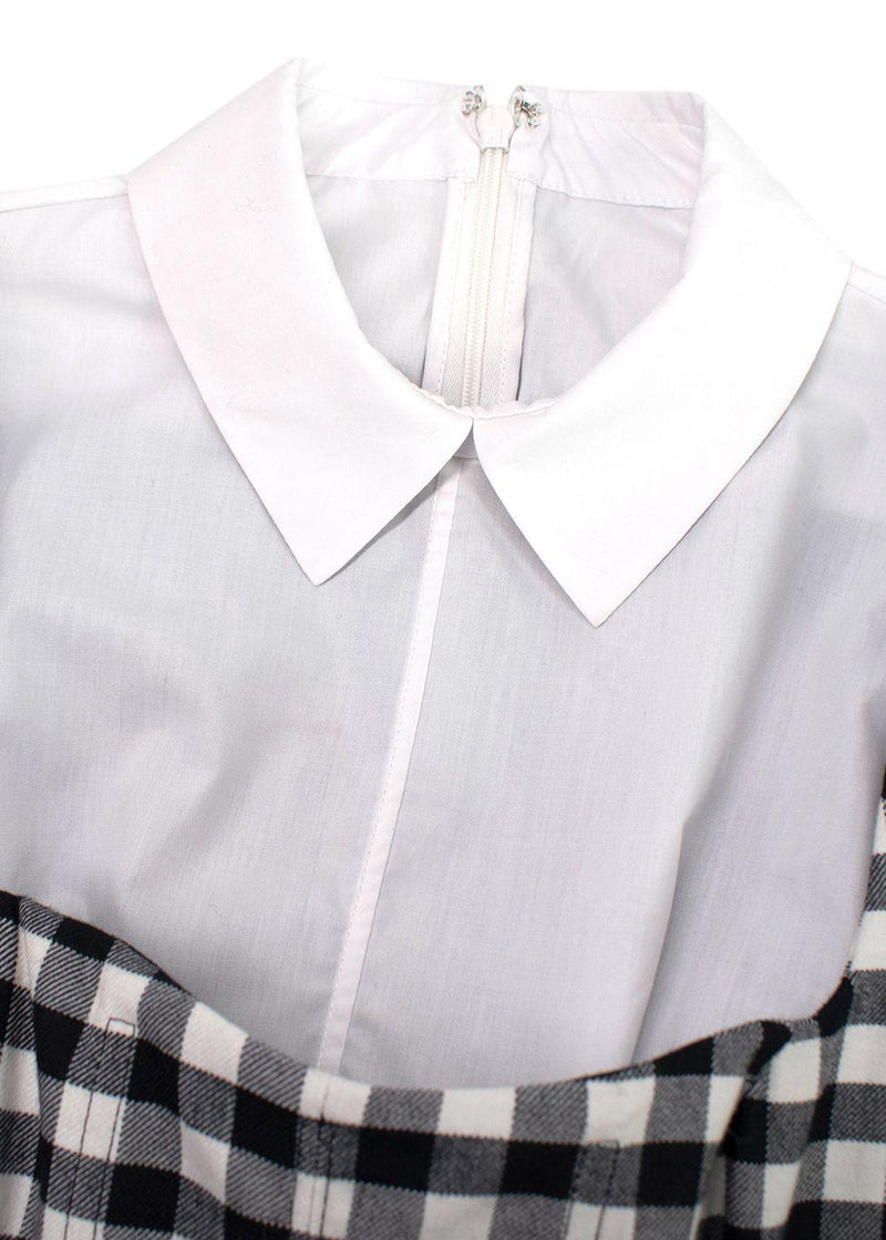 Black Lela Rose Gingham Stretch Cotton Dress