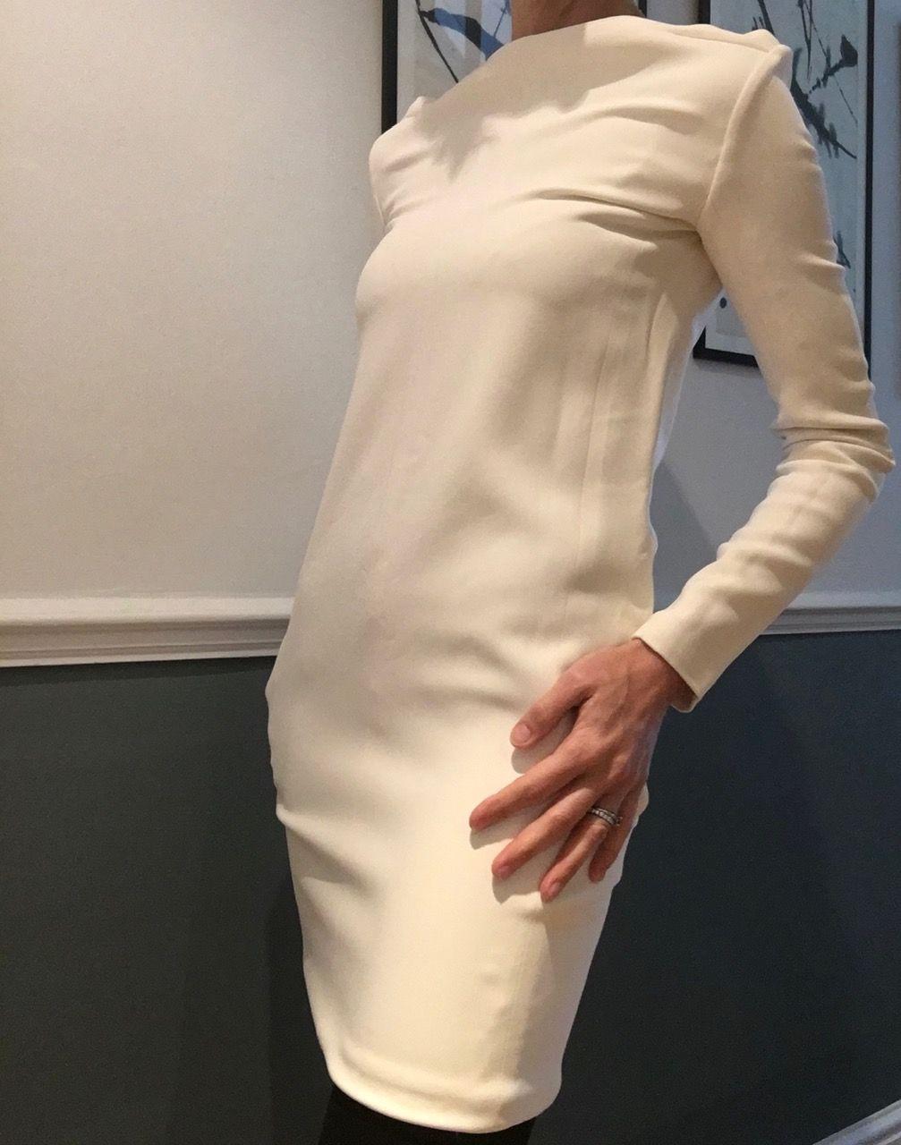 Cream crepe shift dress