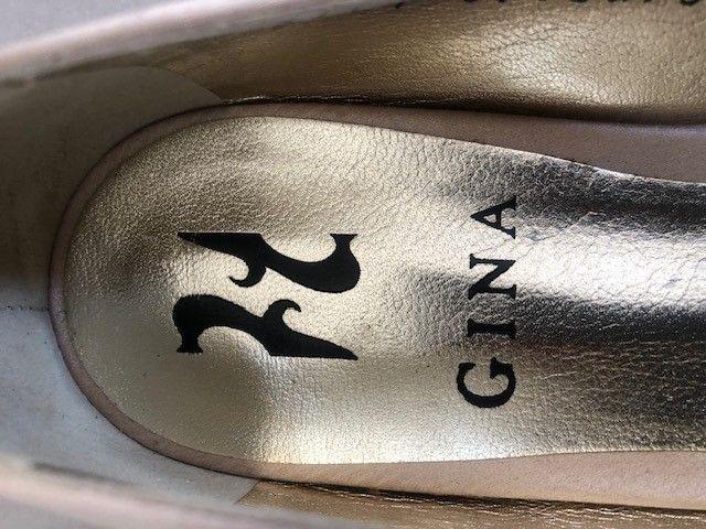Gina Champagne Gold Satin Mules