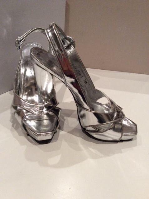 Barbara Bui silver metallic heels