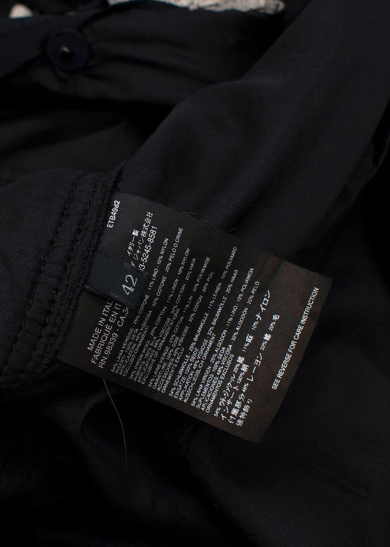 Sequin Embellished Black Wool Tweed Jacket