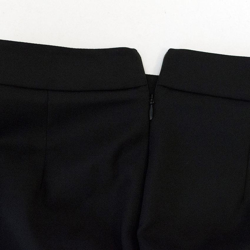 Osman black asymmetrical skirt with pockets