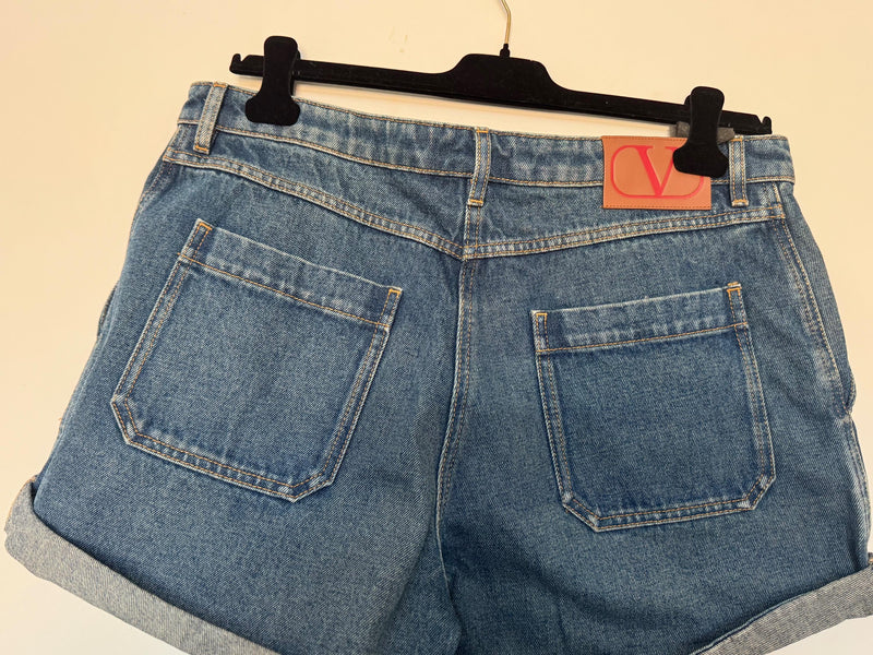 Valentino Denim Cuffed Shorts
