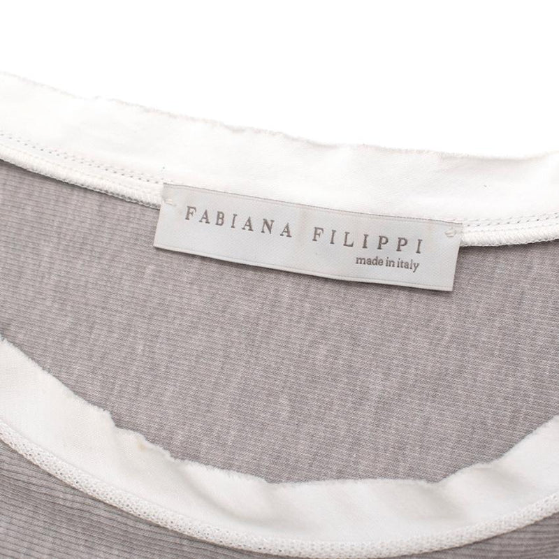 Fabiana Filippi Knit & Mesh Beaded Top