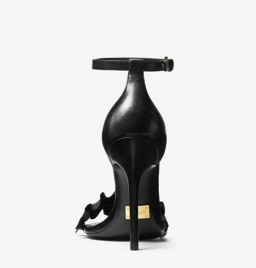 Michael Kors Collection black leather Priscilla ankle strap sandals