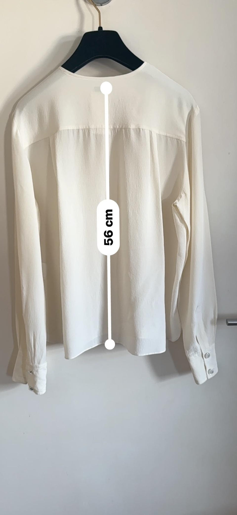 Chanel Cream Silk Button Front Blouse