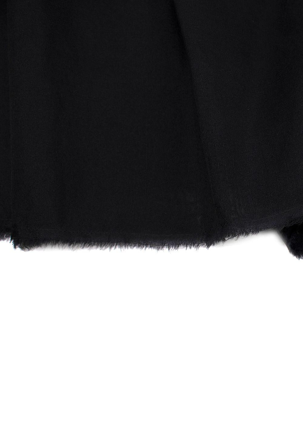Lanvin Black Silk Midi Skirt