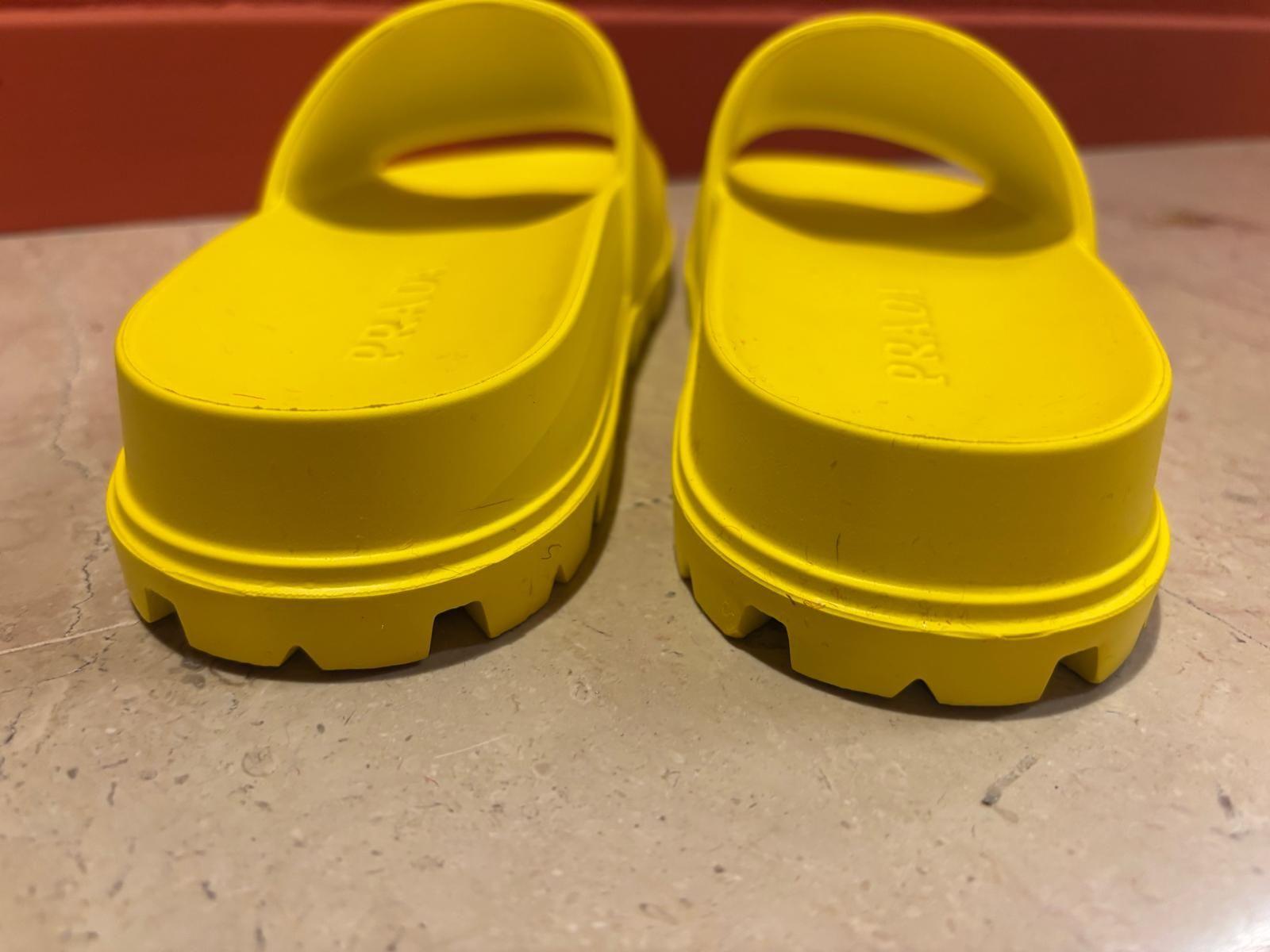 Prada Yellow Rubber Slides