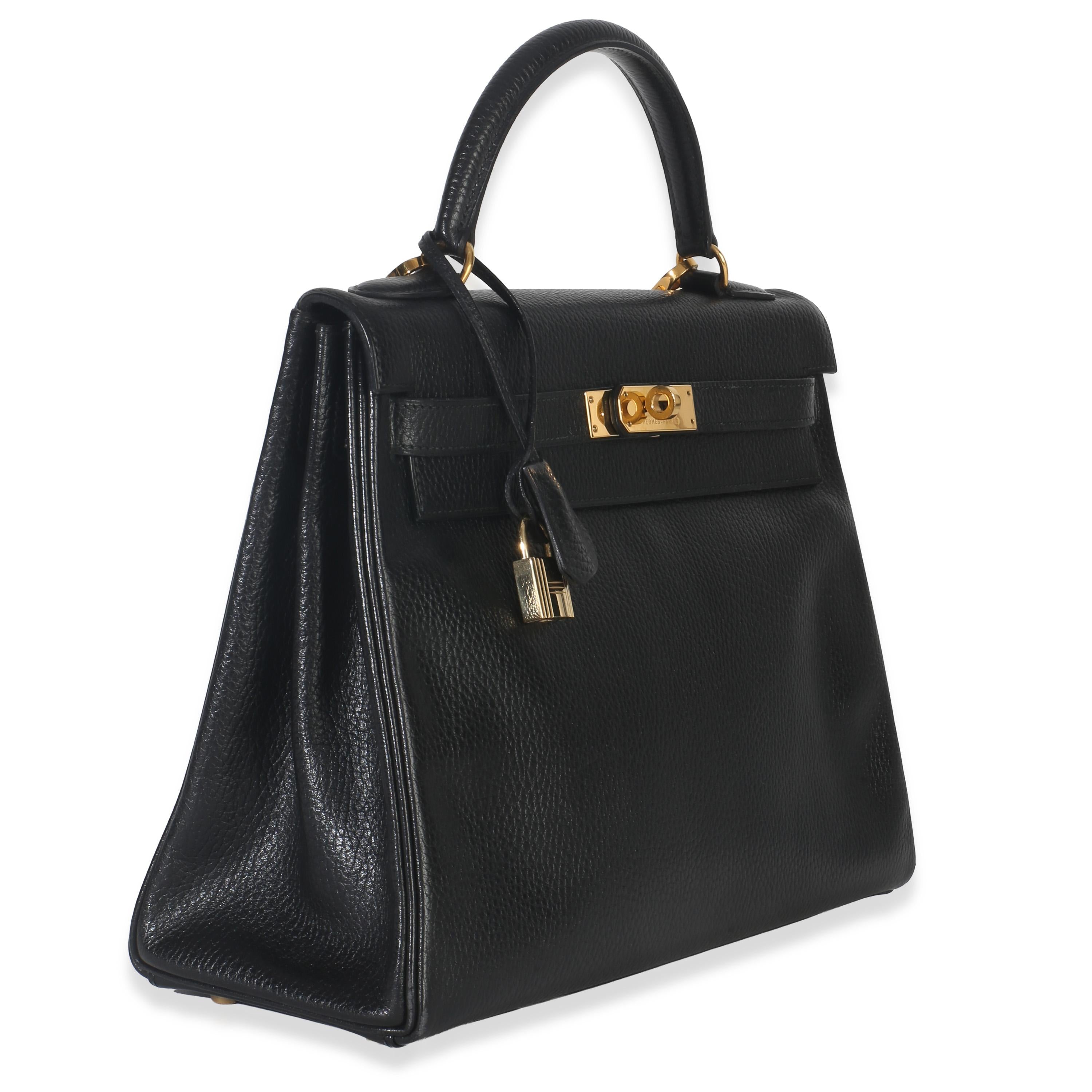Hermès  Black Ardennes Vintage Kelly  32 GHW
