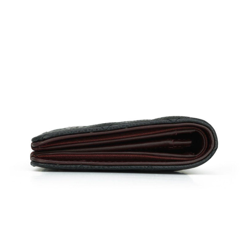 Chanel Black Caviar Leather Long Flap Yen Wallet with Silver Hardware