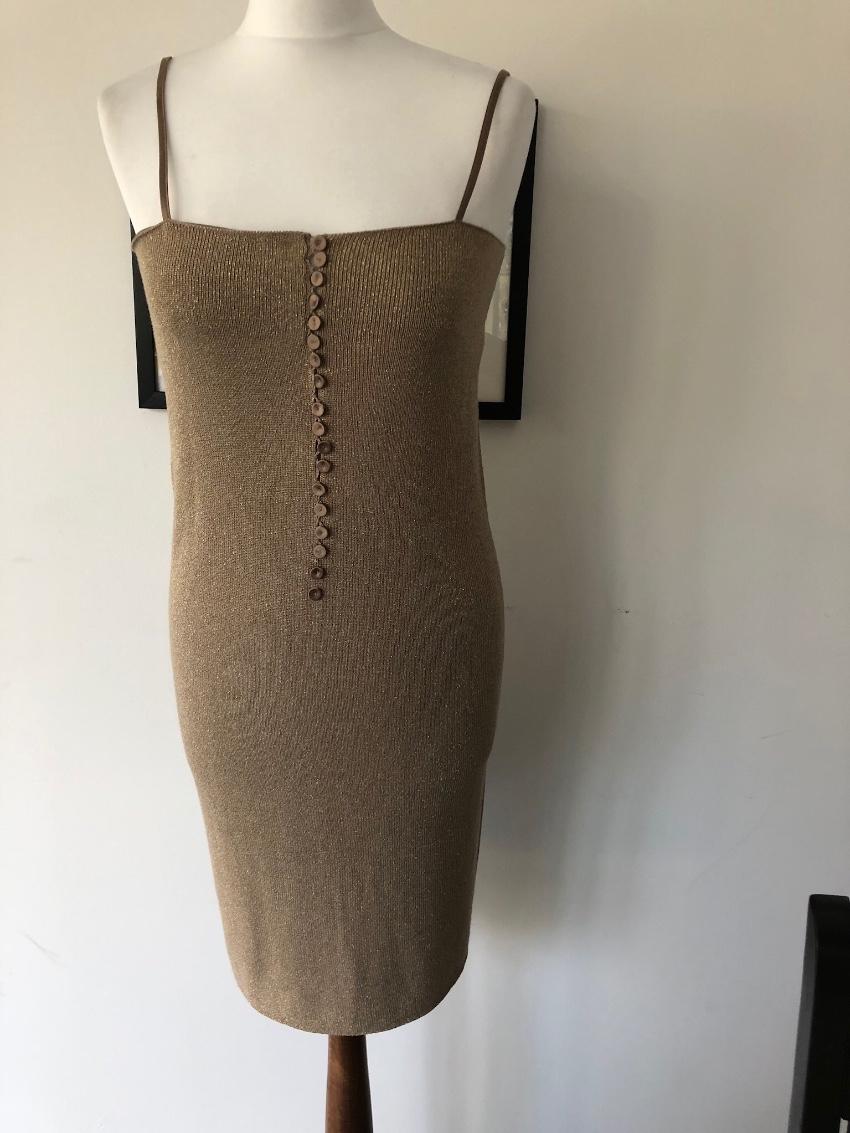 JOSEPH gold silk slip dress