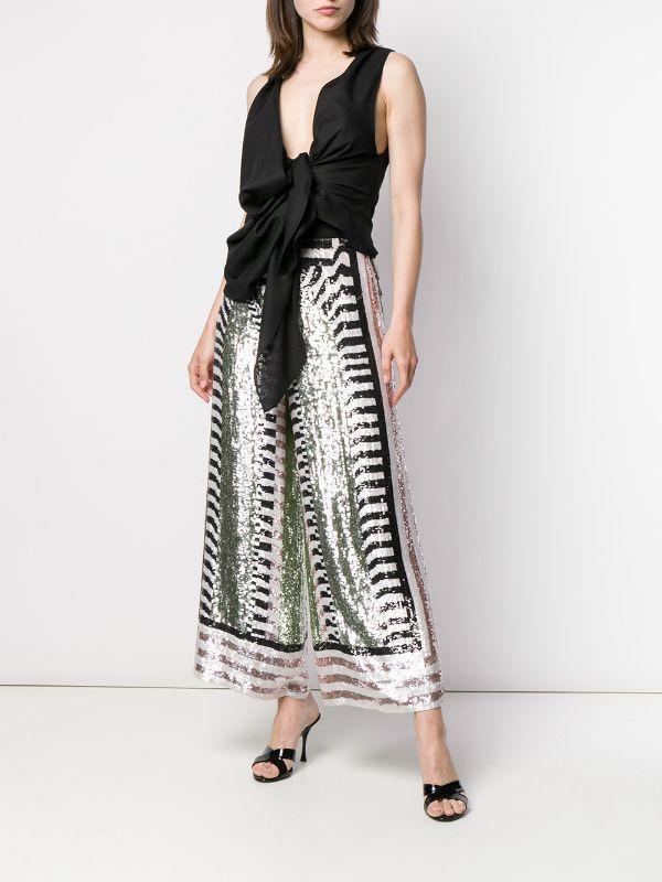 Temperley Idol wide leg sequin trousers