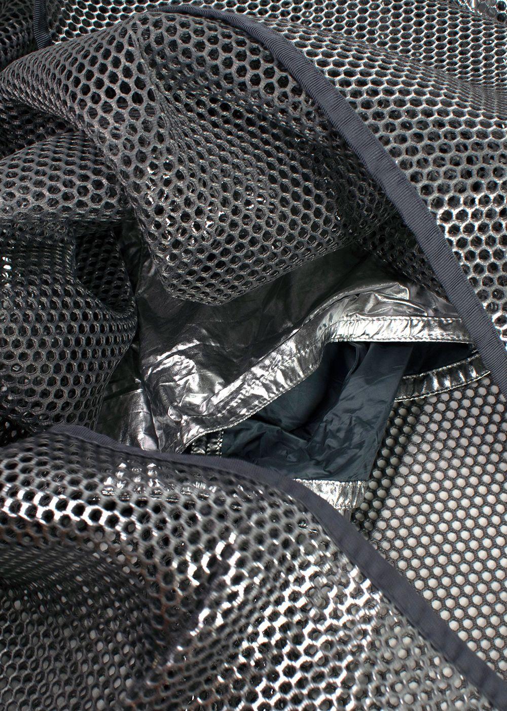 Dior Fall 2021 Metallic Silver Mesh Midi Skirt