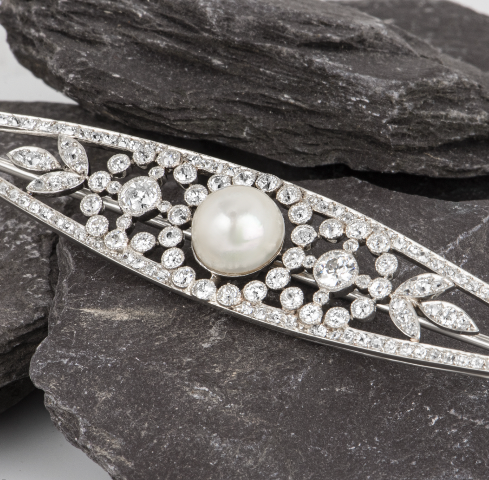 platinum, diamond & pearl brooch