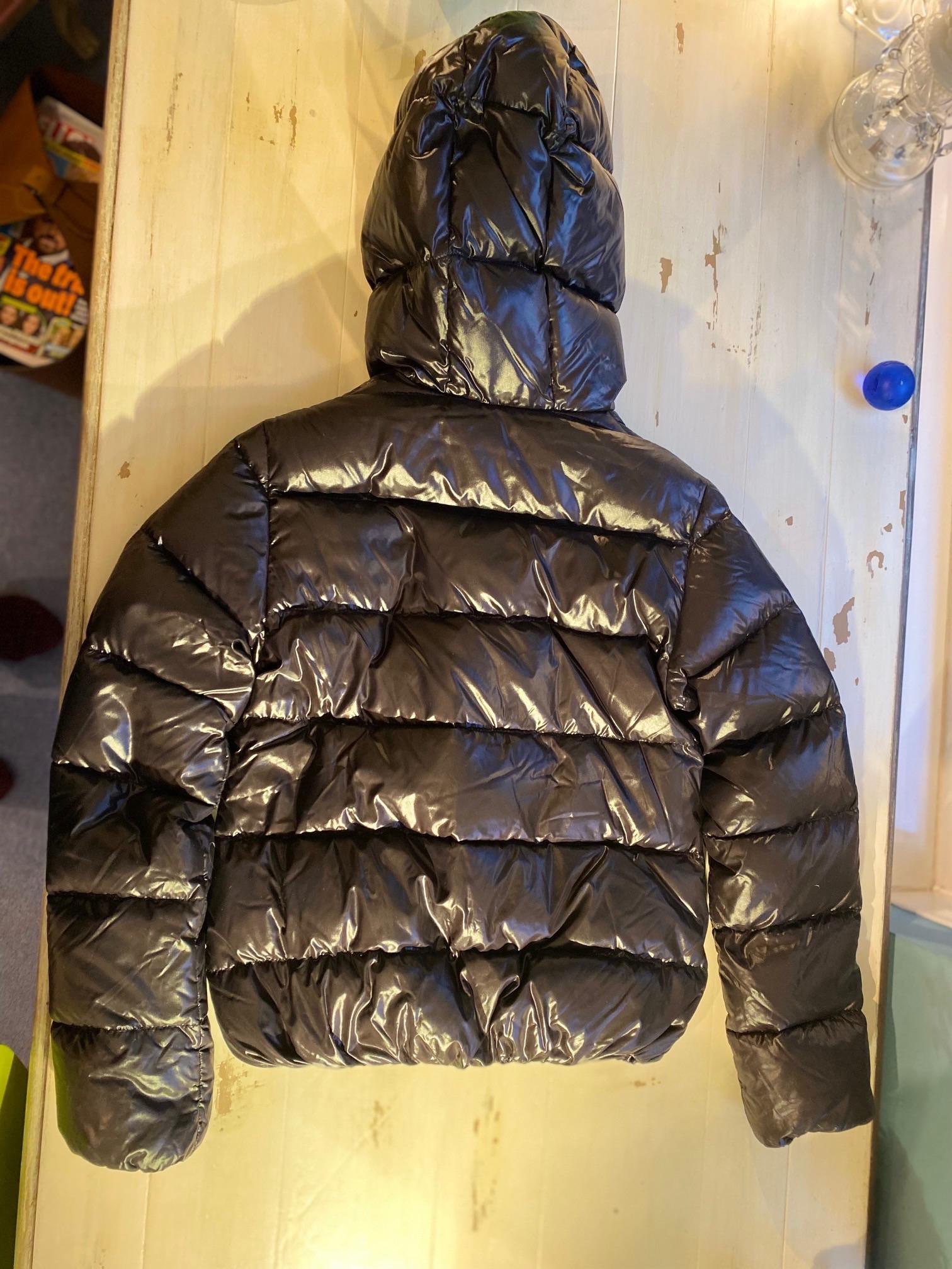 Black Shiny Nylon Down Jacket
