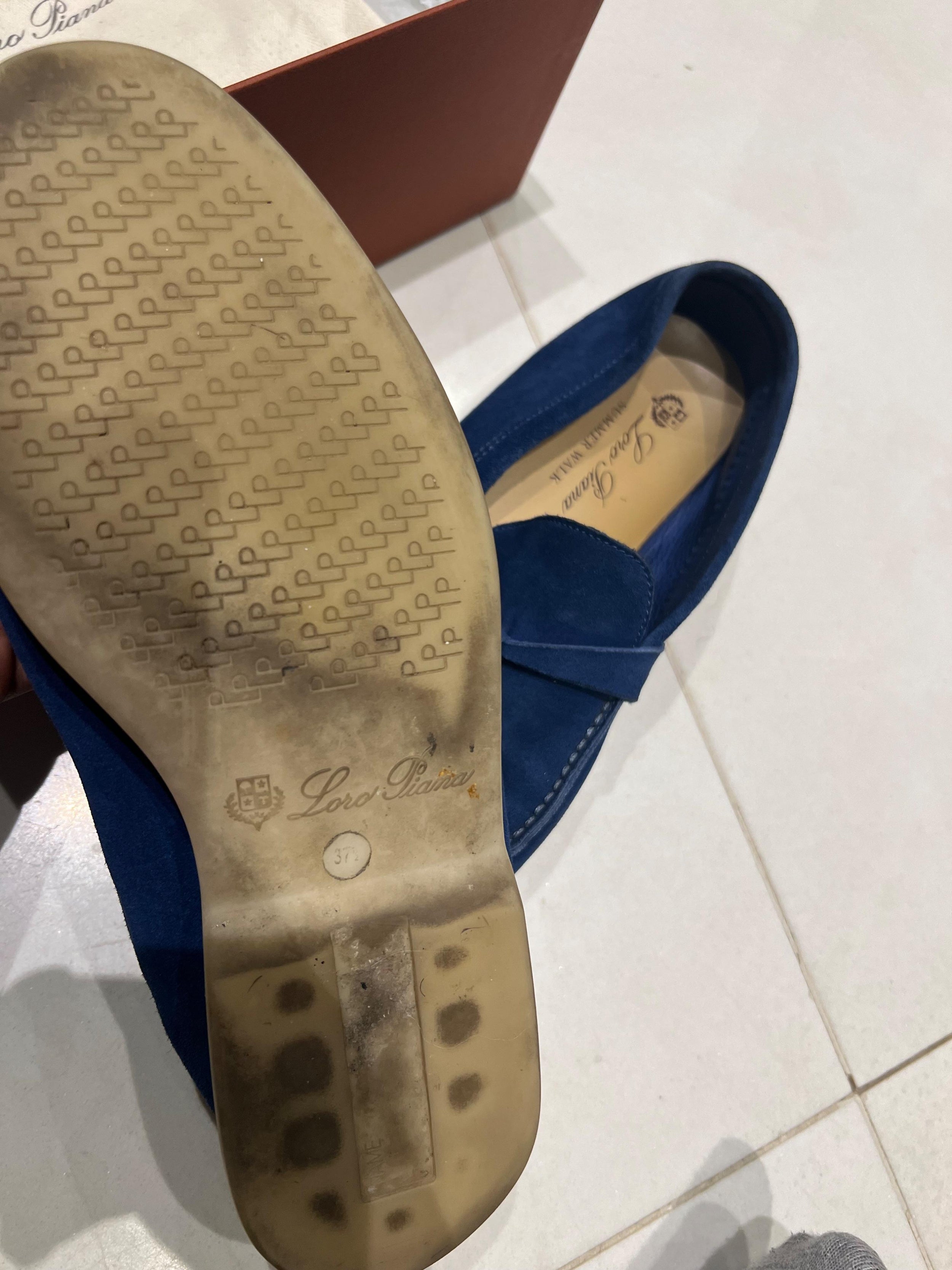 Loro Piana Blue Suede Summer Charms Walk Loafers