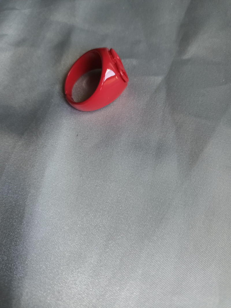Valentino  Red Signet Ring Size R