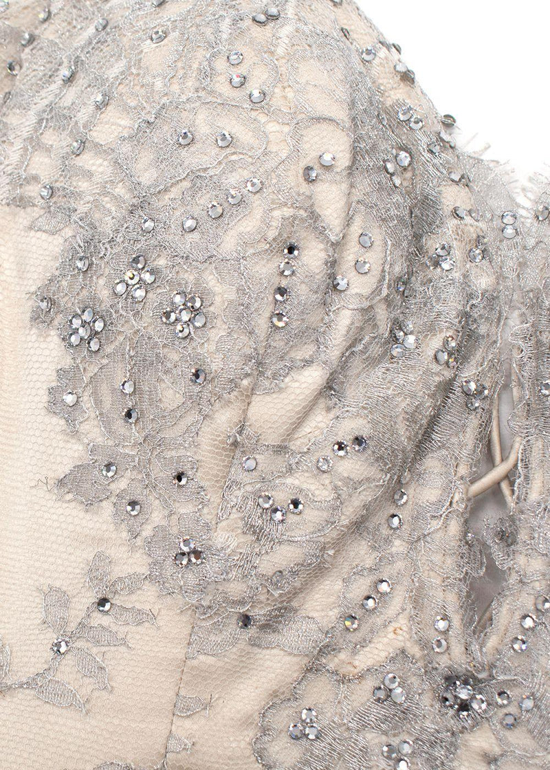 Baracci Ivory Sequin Embellished Gown
