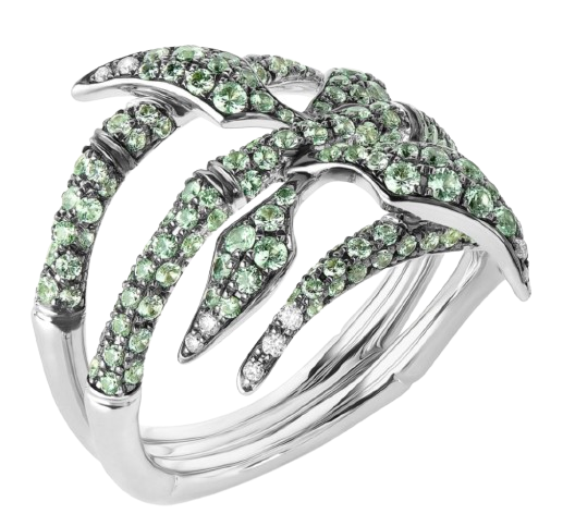 Atelier Swarovski x Stephen Webster Gold, Lab-Grown Diamond and Sapphire Bamboo Ring