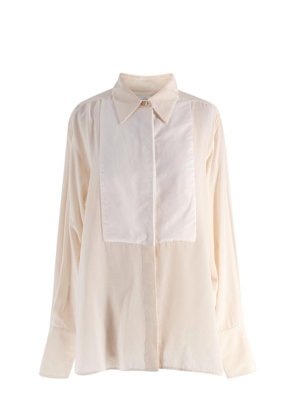 Victoria Beckham Ottoman-Paneled Silk Crepe De Chine Shirt