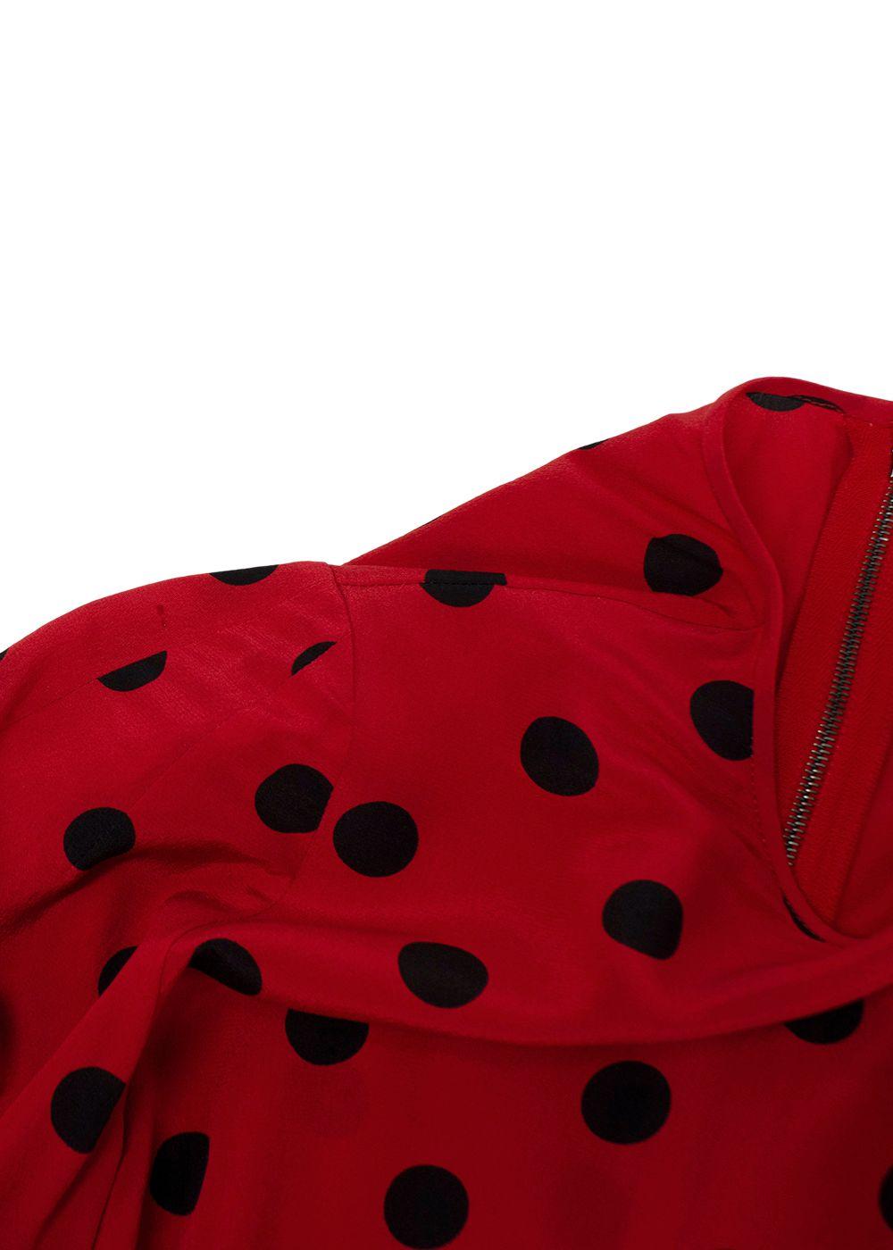 Dolce & Gabbana Red and Black Polka Dot Blouse