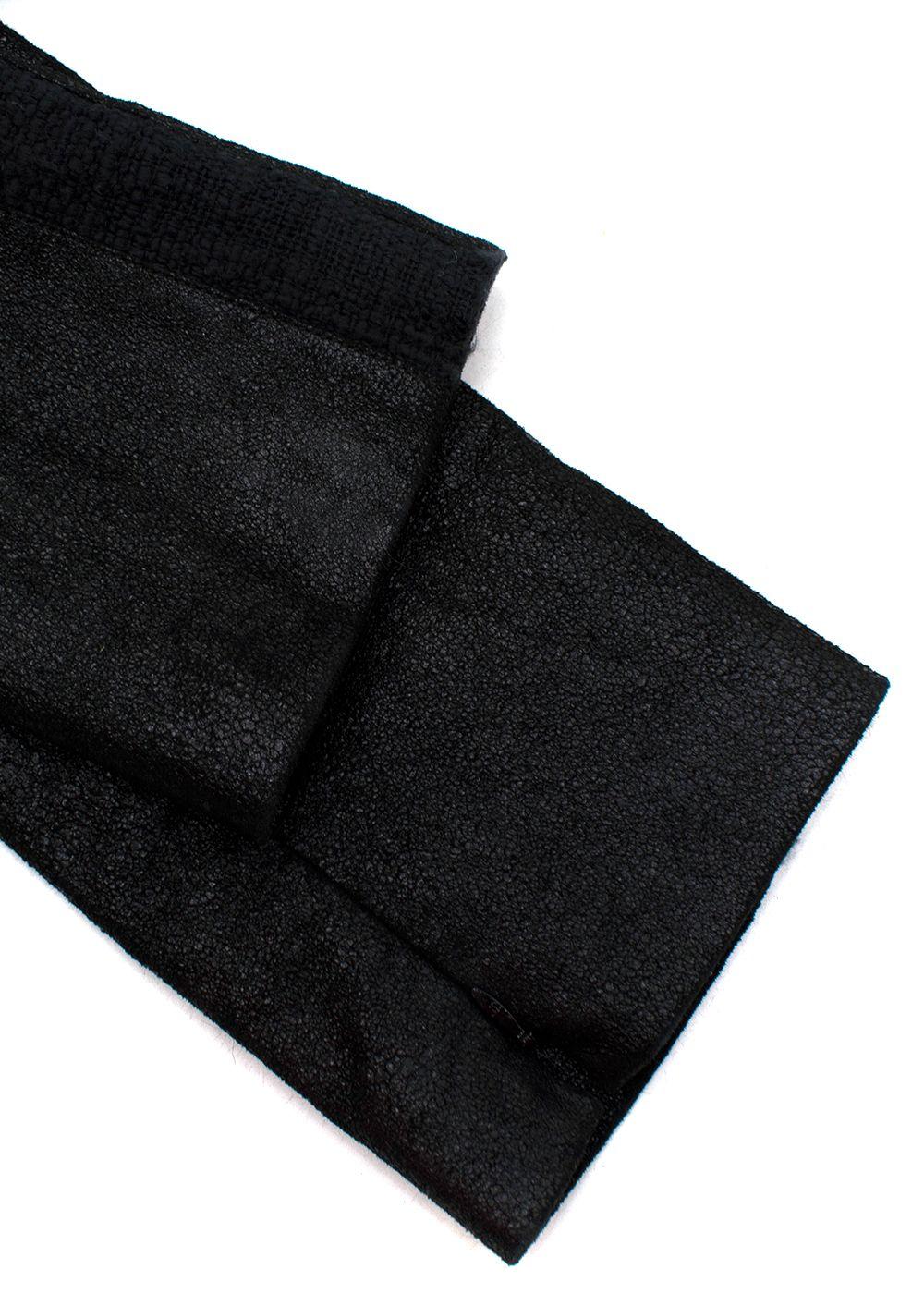 Chanel Black Coated Lambskin Leather Pants
