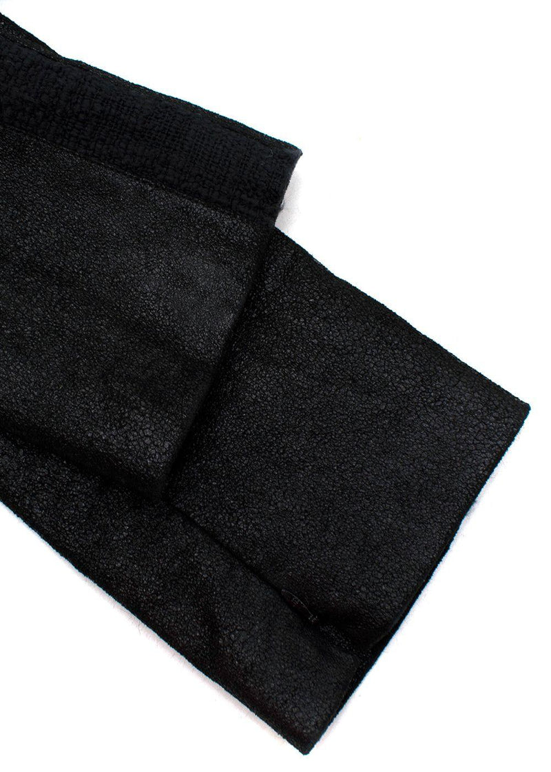Chanel Black Coated Lambskin Leather Pants