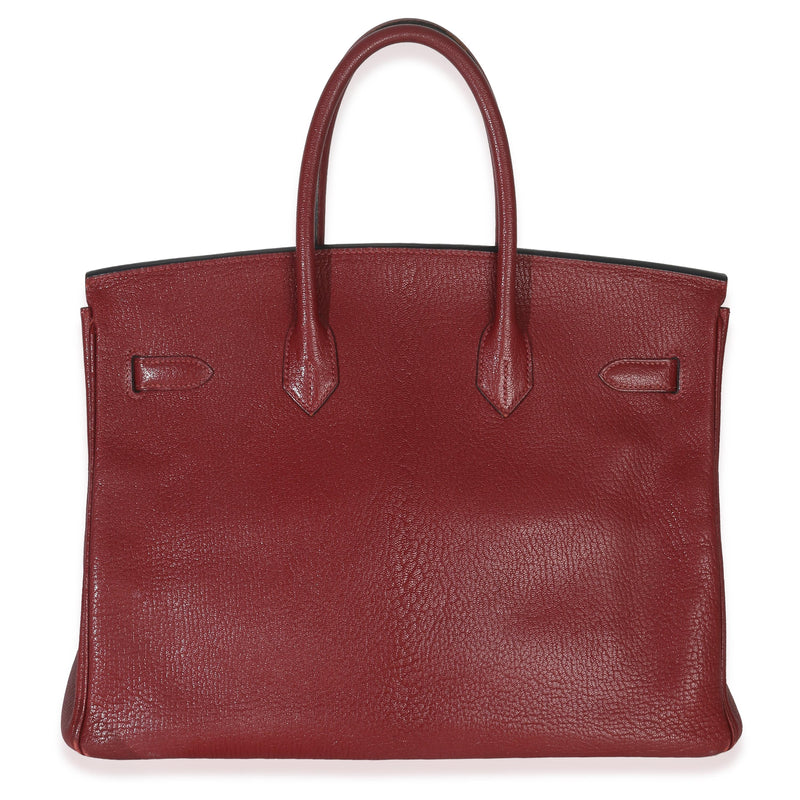 Hermès  Chevre de Coromandel Birkin 35 PHW Rouge Grenat