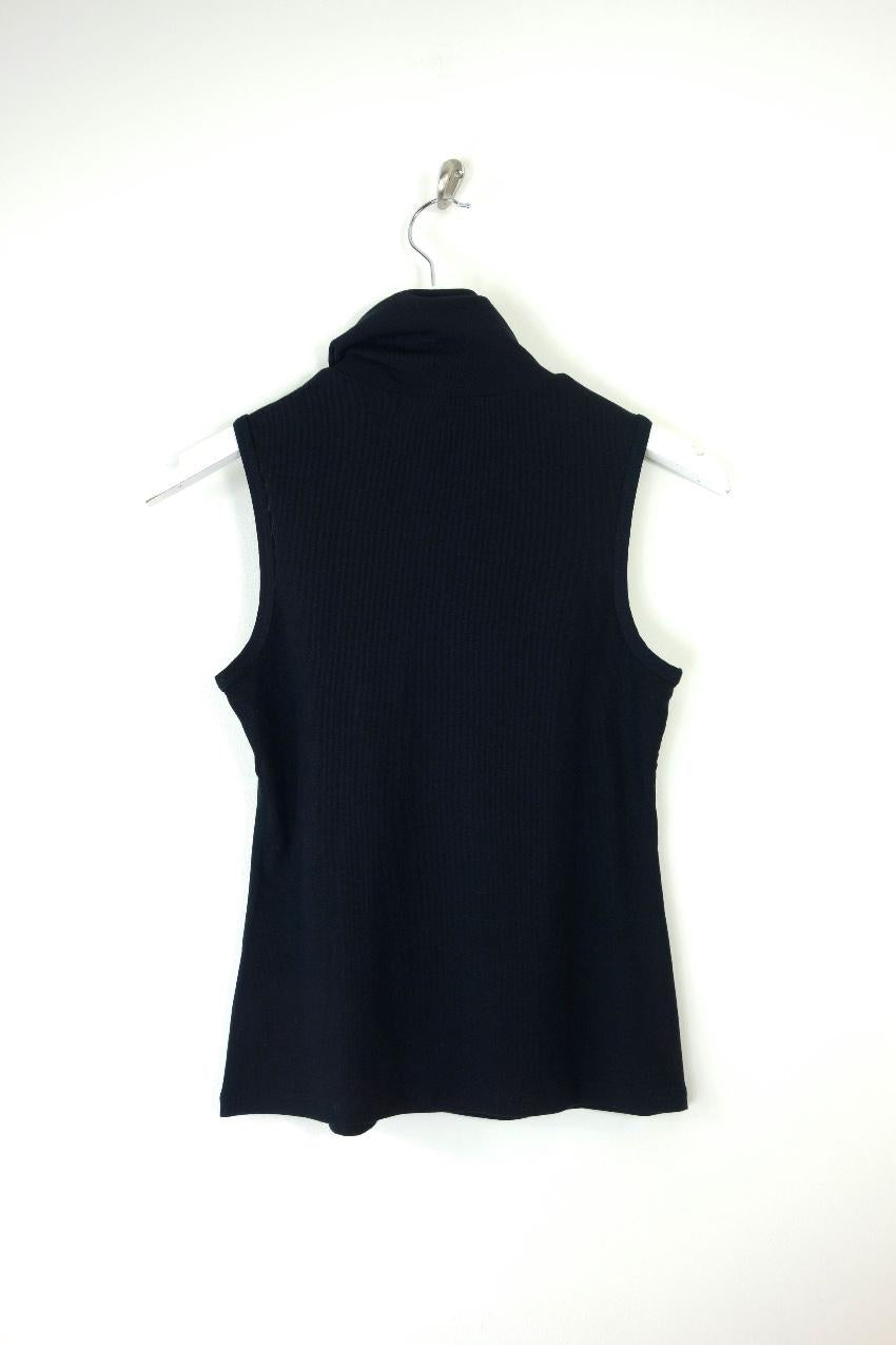 Theory Black Sleeveless Rollneck Wendel Top