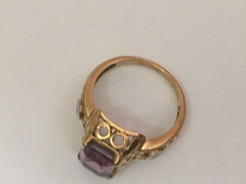 vintage amethyst and white diamond ring