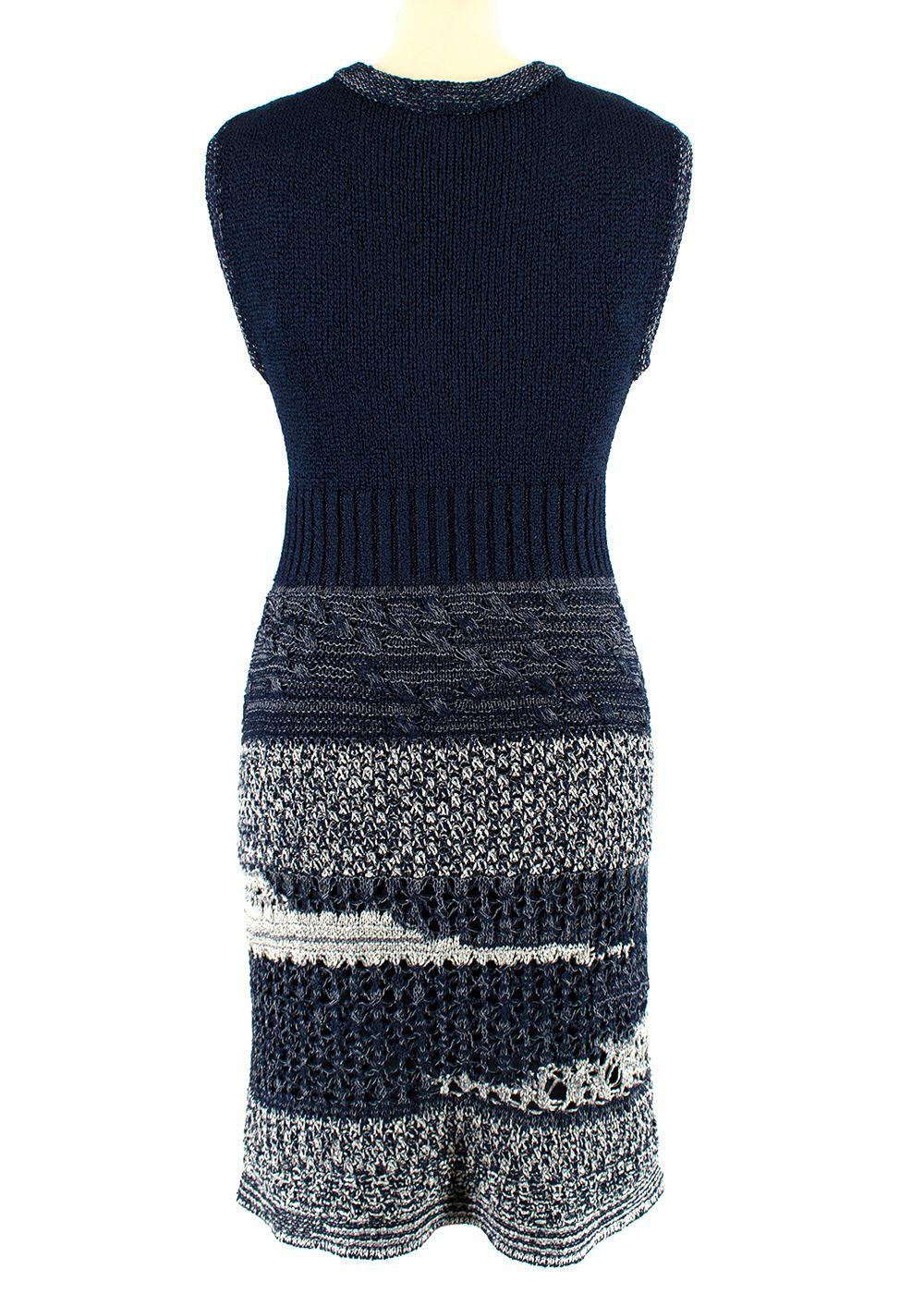 Chanel Blue Knitted Sleeveless Dress