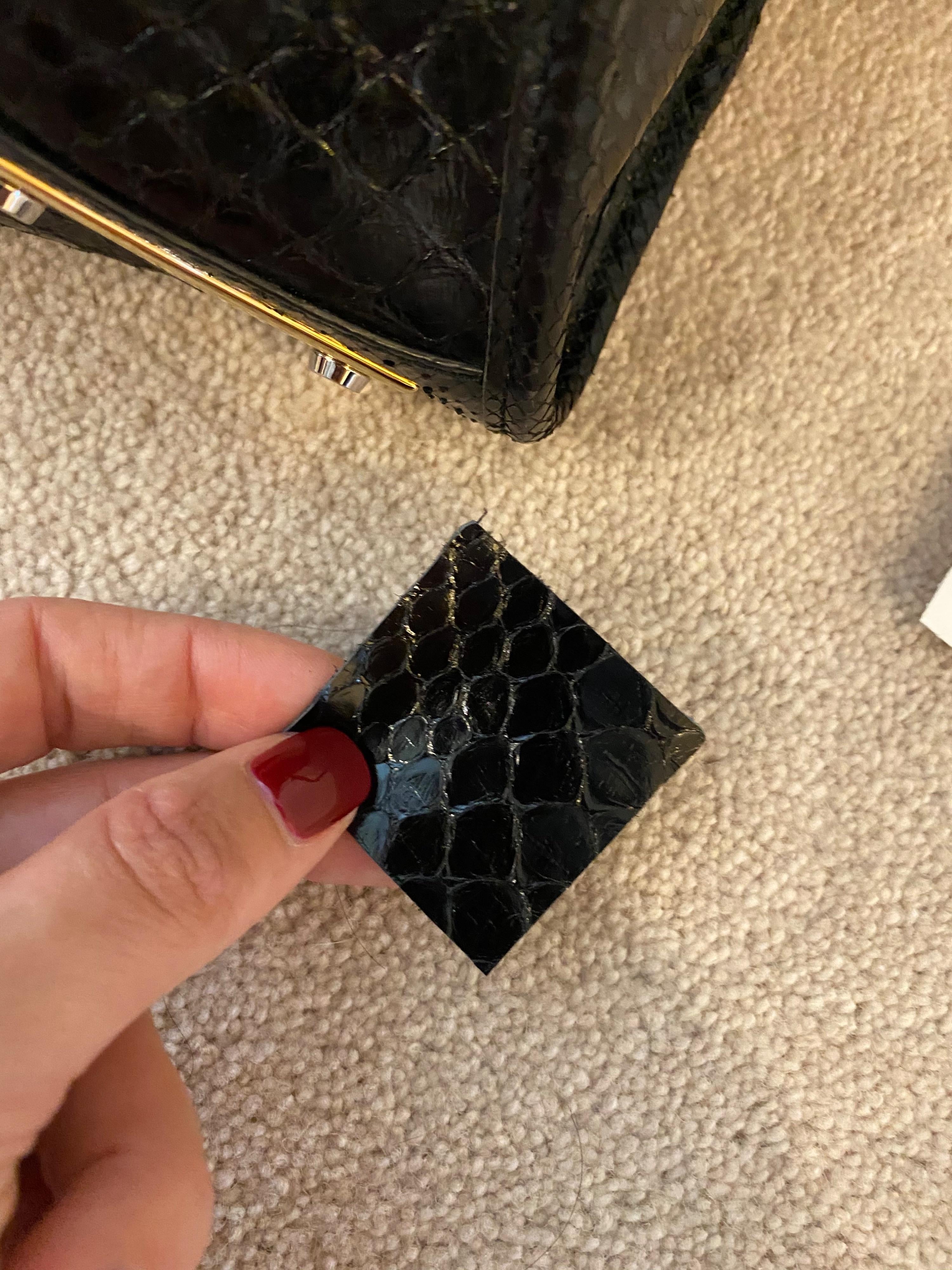Black Snake Embossed City Bag